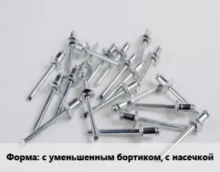 Заклепка с уменьшенным бортиком, с насечкой